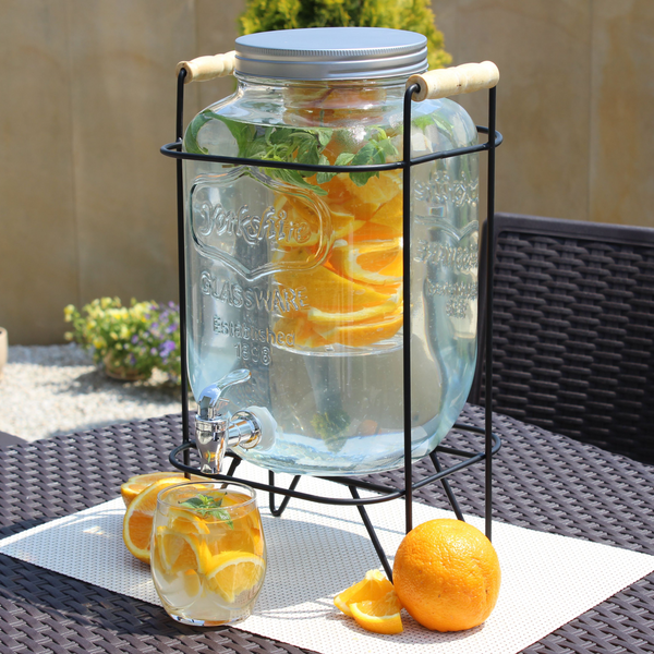 JAR 8L WITH METAL LID, TAP AND FRUIT/ICE CONTAINER