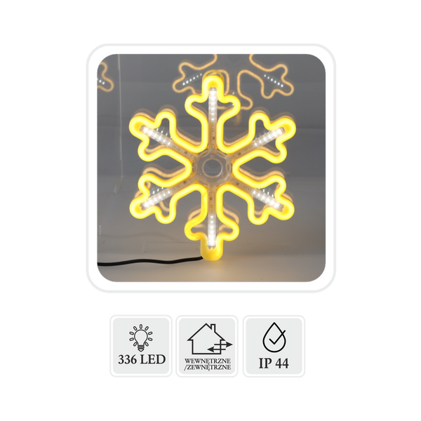 SNEHULIENKA 30 CM NEÓNOVÉ LED TEPLÉ BIELE + STUDENÉ BIELE FLASH VNÚTRI/VOĽNE *8288