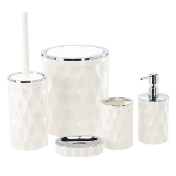 ROUND BATHROOM SET 5 PCS. WHITE