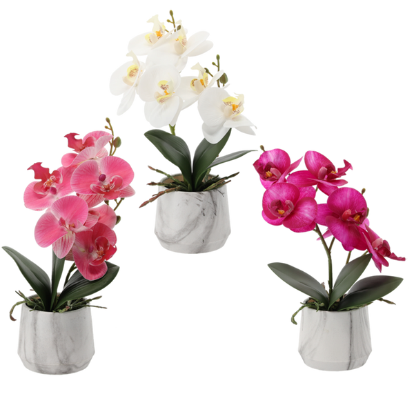 ARTIFICIAL FLOWER - ORCHID MIXED 3 COLOURS 28 CM