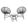 ZESTAW MEBLI OGRODOWYCH (2 KRZESŁA, STOLIK) - CZARNY *3439