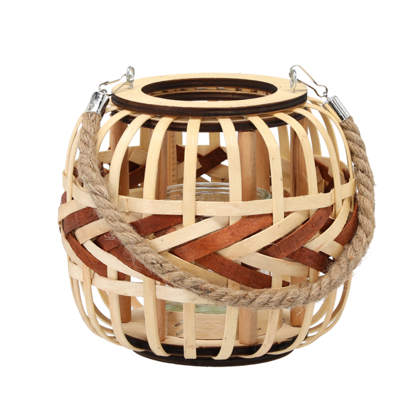 DREVENÝ LAMPIÓN H 20 CM KOLATÝ *3315