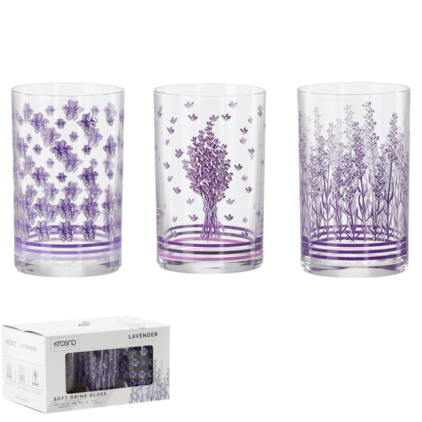 SADA 6 KS ŠKLENÍC LAVENDER COLLECTION 250 ML.*6536*