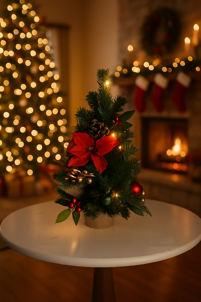 CHRISTMAS TREE LED 50 CM RED-GOLD