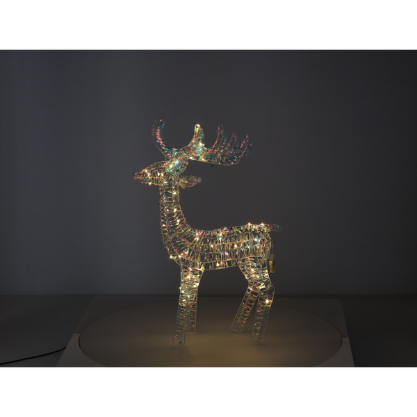 CHRISTMAS DECORATION - LED REINDEER 105 CM IRIDESCENT