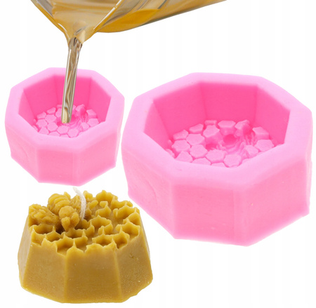 Silicone mold for candles plaster with bee