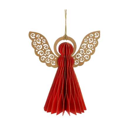 CHRISTMAS ORNAMENT PAPER - ANGEL RED 12 CM