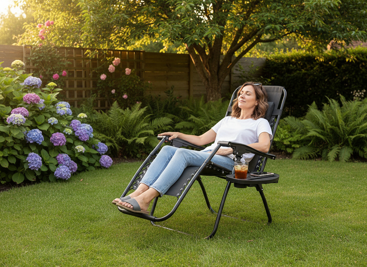 LEŻAK OGRODOWY SKŁADANY Z PODSTAWKĄ, KIESZONKĄ I ZAGŁÓWKIEM CZARNY pol_pl_LEZAK-OGRODOWY-SKLADANY-Z-PODSTAWKA-KIESZONKA-I-ZAGLOWKIEM-CZARNY-5934-80_15