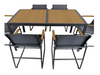 ZESTAW MEBLI OGRODOWYCH STÓŁ + 6 KRZESEŁ ANTRACYT