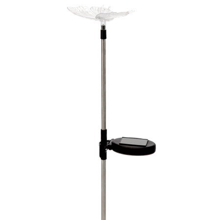 LAMPA SOLARNA LATIS 12,5 x 9,5 x 70 CM SREBRNA KOLIBER / MOTYL / WAŻKA ZIMNY BIAŁY *4344