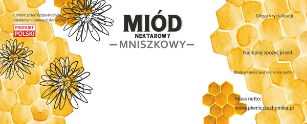 SÚPRAVA 100 NÁLEPIEK NEKTÁROVÉHO MEDU MNISZKOVÉHO 154 x 60 MM *8184