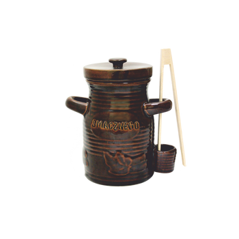 POJEMNIK CERAMICZNY 1,5L NA OGÓRKI ZE SZCZYPCAMI BRĄZ *3248