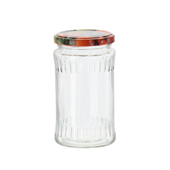 SŁOIK 370 ML + ZAKRĘTKA DEKOR FI 66 ZGRZ=12 SZT, PAL=3360 SZT *8439