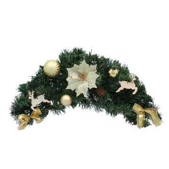 WISZĄCY STROIK BOŻONARODZENIOWY 60 CM ZŁOTY *3940