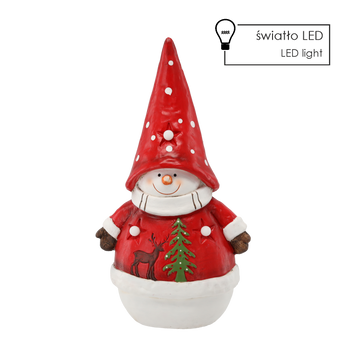 FIGURKA BOŻONAR. - BAŁWAN W CZAPCE 28,5 X 18 X 51,5 CM LED *1087