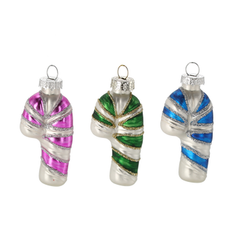 BOMBKA SZKLANA - LASKA CUKROWA MAŁA MIX KOLORÓW 3,8 x 2,2 x 7,5 CM opak=12szt *4723