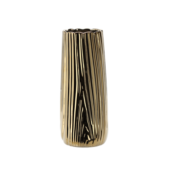 WAZON CERAMICZNY 10 x 10 x 25 CM ZŁOTY *2459
