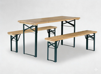 ZESTAW BIESIADNY - STÓŁ 117 x 56 x 76 CM + 2 ŁAWKI 117 x 25 x 46 CM