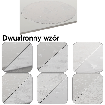 SERWETA  DWUSTRONNA SREBRNA MIX FI 36 CM BOŻE NARODZENIE OPAK. 1SZT *4280