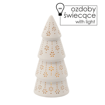 FIGURKA BOŻONAR. - CHOINKA ŚWIECĄCA LED 8 x 8 x 18 CM opak=4 szt *5784