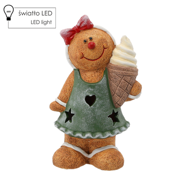 FIGURKA BOŻONAR. - PIERNIKOWY LUDZIK 14 X 10 X 23 CM LED opak=2szt*1483