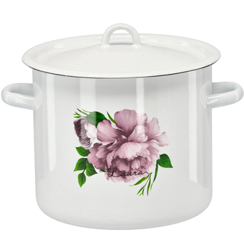 GARNEK EMALIOWANY 7 L 22 CM BIAŁY PIWONIA LAURA Z/P *2615