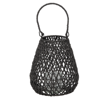 LAMPION PLECIONY 20 x 25 CM CZARNY *1258