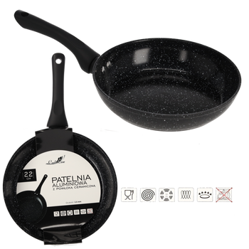 PATELNIA ALUMINIOWA 22 CM 2,5 MM Z POWŁOKĄ CERAMICZNĄ (INDUKCJA) *6399