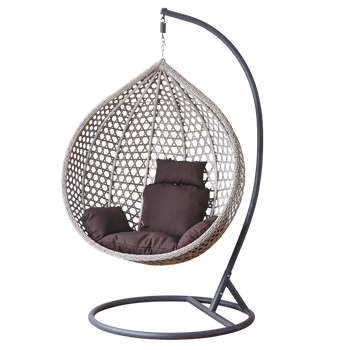 FOTEL WISZĄCY ROZM. XL SZARY, PODUSZKA SZARA, RAMA CIEMNOSZARA *0223