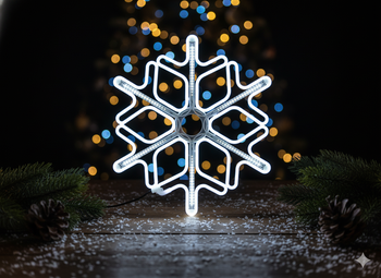 ŚNIEŻYNKA 60 CM NEON LED ZIMNY BIAŁY + ZIMNY BIAŁY FLASH WEWN/ZEWN *8318