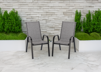 KPL. 2 KRZESEŁ OGRODOWYCH SZARYCH 54 x 72 x 96 *9917