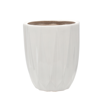 OSŁONKA CERAMICZNA NA DONICZKĘ 30 x 30 x 36 CM BIAŁY POŁYSK *3659