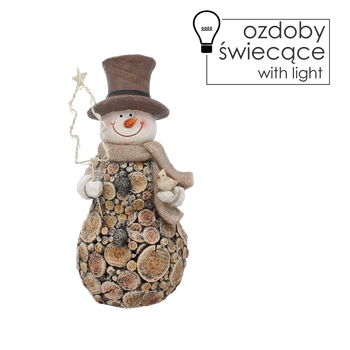 FIGURKA BOŻONAR. - BAŁWAN STOJĄCY Z CHOINKĄ LED 15 x 12,5 x 27 CM opak=2 szt *5326