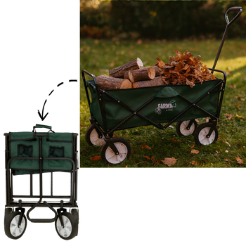 WÓZEK OGRODOWY ZIELONY SKŁADANY 116 x 54 x 90 cm *5168