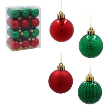 KPL. 24 BOMBEK 4 CM ZIELONY / CZERWONY *3641