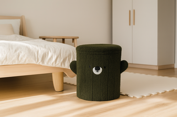 SKŁADANA PUFA ZE SCHOWKIEM 28 x 28 x 34 CM ZIELONA *4267