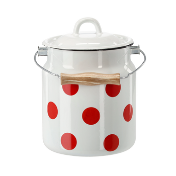 KANKA EMALIOWANA 3,3 L 16 CM BIAŁA CZERWONE KROPKI Z/P *9112