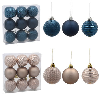 KPL. 9 BOMBEK 6 CM GRANATOWY / BEŻOWE ZŁOTO *3986