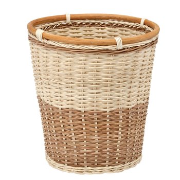 KOSZYK RATTANOWY 28 x 29/30 CM NATURALNY - BIAŁY *6140