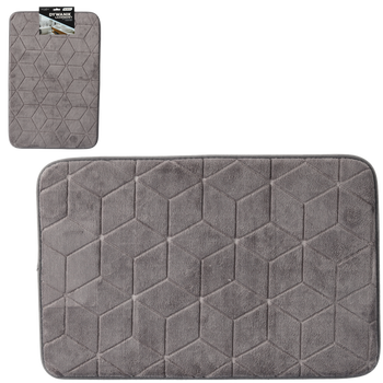 DYWANIK ŁAZIENKOWY Z MIKROFIBRY ANTYPOŚLIZGOWY 40 X 60 CM SZARY *2329