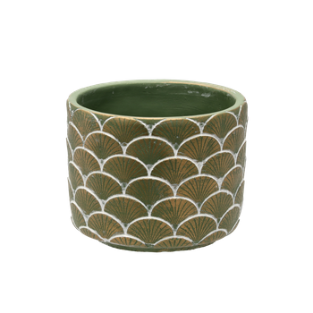 OSŁONKA CEMENTOWA NA DONICZKĘ 17 x 17 x 15 CM ZIELONO - ZŁOTA *1145