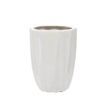 OSŁONKA CERAMICZNA NA DONICZKĘ 24 x 24 x 32 CM BIAŁY POŁYSK *3666
