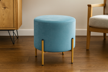 PUFA OKRĄGŁA NA NÓŻKACH 35 x 40 CM KOLOR MORSKI *3925