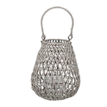 LAMPION PLECIONY 20 x 25 CM SZARY *1265