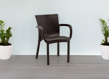 KRZESŁO OGRODOWE RATTAN 60 x 60 x 82 CM BRĄZ *6420