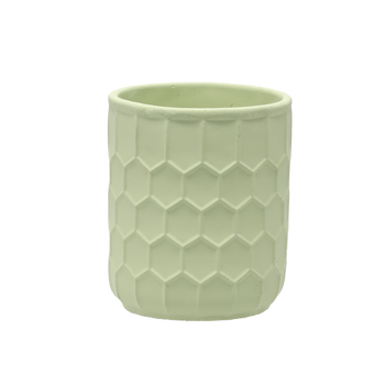 OSŁONKA CEMENTOWA NA DONICZKĘ 13.5 x 13.5 x 16 CM PLASTER MIODU ZIELONA *1312