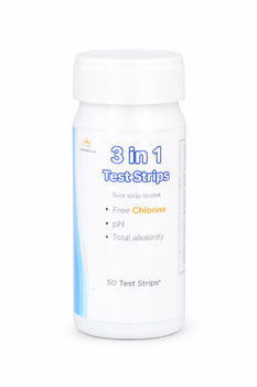 TESTER DO BASENU W PASKACH 3W1: WOLNY CHLOR, PH, ZASADOWOŚĆ (50 PASKÓW)