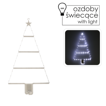 ŚWIĄTECZNA OZDOBA - CHOINKA LED 63 L ZIMNY BIAŁY *9713