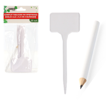KPL. 25 TABLICZEK DO OPISYWANIA ROŚLIN 13,5 x 5,5 CM Z OŁÓWKIEM opak=12kpl *2734