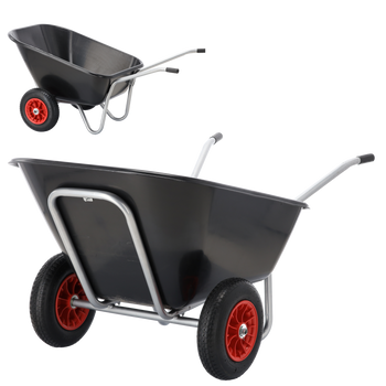 TACZKA OGRODOWA - POJEMNOŚĆ ZASYPOWA 280 L - CZARNA /2koła/ *5226